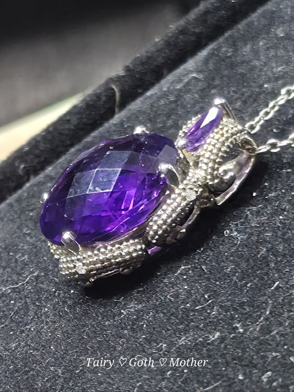 Kay Jewelers Gorgeous! Genuine Checkerboard  Cushion Cut Amethyst Necklace - Picture 5 of 15